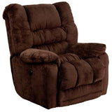 Contemporary Temptation Mahogany Microfiber Power Recliner with Push Button