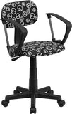 Peace Sign Printed Swivel Task Chair with Arms