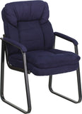 Navy Microfiber Executive Side Chair with Sled Base