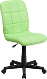 Mid-Back Green Quilted Vinyl Swivel Task Chair