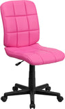 Mid-Back Pink Quilted Vinyl Swivel Task Chair