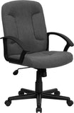 Mid-Back Gray Fabric Executive Swivel Office Chair with Nylon Arms