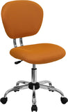 Mid-Back Orange Mesh Swivel Task Chair with Chrome Base