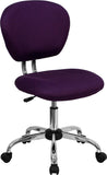 Mid-Back Purple Mesh Swivel Task Chair with Chrome Base