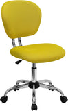 Mid-Back Yellow Mesh Swivel Task Chair with Chrome Base