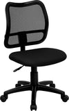 Mid-Back Mesh Swivel Task Chair with Black Fabric Padded Seat