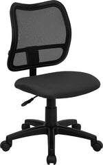 Mid-Back Mesh Swivel Task Chair with Gray Fabric Padded Seat