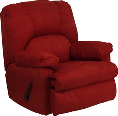 Contemporary Montana Garnett Microfiber Suede Rocker Recliner