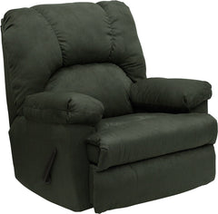 Contemporary Montana Loden Microfiber Suede Rocker Recliner