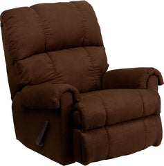 Contemporary Flatsuede Chocolate Microfiber Rocker Recliner