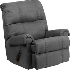 Contemporary Flatsuede Graphite Microfiber Rocker Recliner