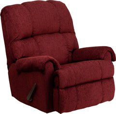 Contemporary Tahoe Burgundy Chenille Rocker Recliner