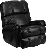 Contemporary Ty Black Leather Rocker Recliner