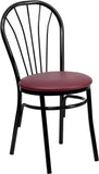 HERCULES Series Fan Back Metal Chair - Burgundy Vinyl Seat