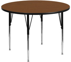 42'' Round Activity Table with 1.25'' Thick High Pressure Oak Laminate Top and Standard Height Adjustable Legs