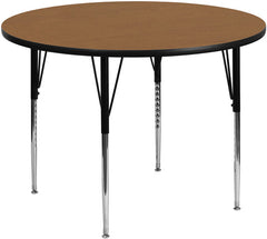 42'' Round Activity Table with Oak Thermal Fused Laminate Top and Standard Height Adjustable Legs