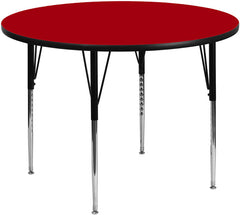 42'' Round Activity Table with Red Thermal Fused Laminate Top and Standard Height Adjustable Legs