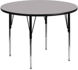 48'' Round Activity Table with Grey Thermal Fused Laminate Top and Standard Height Adjustable Legs