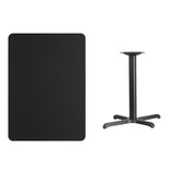 30'' x 42'' Rectangular Black Laminate Table Top with 22'' x 30'' Table Height Base