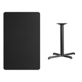 30'' x 48'' Rectangular Black Laminate Table Top with 22'' x 30'' Table Height Base