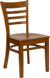 HERCULES Series Cherry Finished Ladder Back Wooden Restaurant Chair