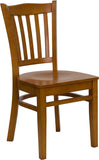 HERCULES Series Cherry Finished Vertical Slat Back Wooden Restaurant Chair