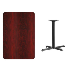 30'' x 45'' Rectangular Mahogany Laminate Table Top with 22'' x 30'' Table Height Base