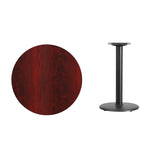 30'' Round Mahogany Laminate Table Top with 18'' Round Table Height Base