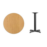 30'' Round Natural Laminate Table Top with 22'' x 22'' Table Height Base