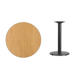 30'' Round Natural Laminate Table Top with 18'' Round Table Height Base