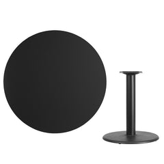 42'' Round Black Laminate Table Top with 24'' Round Table Height Base