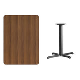 30'' x 42'' Rectangular Walnut Laminate Table Top with 22'' x 30'' Table Height Base